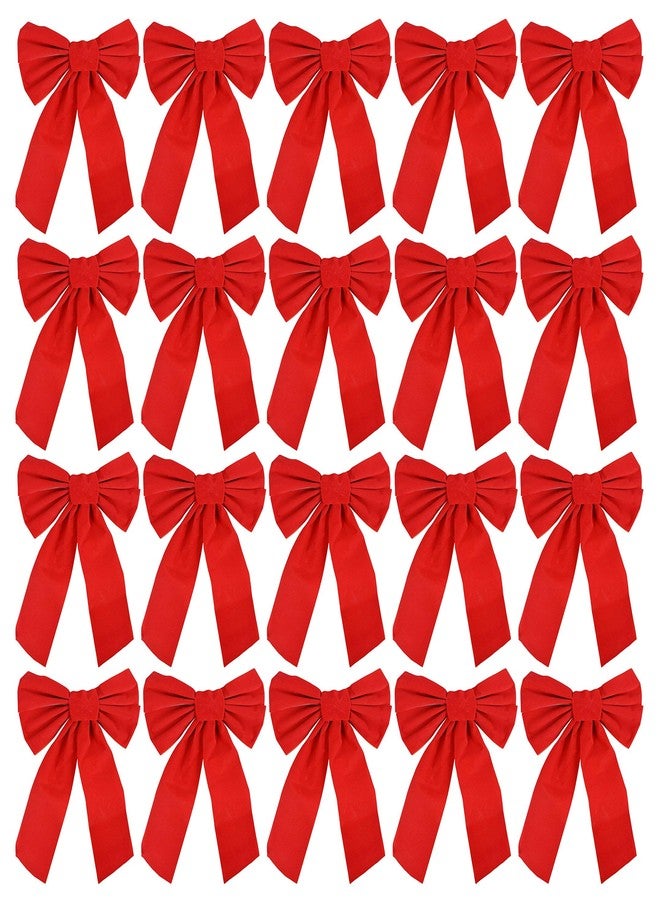 Good Old Values 20-Pack Red Velvet Bows - 9x16 Inch Large Decorative Bows for Holiday Decor, Wreaths, Gifts, and More - Festive Christmas Decorations - Image 1